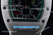 Richard Mille RM 011 Felipe Massa Chronograph Swiss Valjoux 7750 Automatic Ceramic PVD Case with Green and Black Dial Arabic Numeral Markers and White Rubber Strap