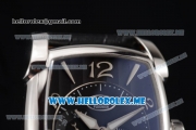 Parmigiani Kalpa Miyota 9015 Automatic Steel Case with Black Dial and Black Leather Strap Stick/Arabic Numeral Markers