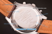 Breitling for Bentley Motors Automatic Tourbillon Silver Case with White Dial and Brown Leather Strap