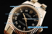 Rolex Oyster Perpetual Automatic Movement Full Steel with ETA Coating Case and White Roman Numerals