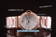 Cartier Ballon Bleu De Miyota Quartz Movement Rose Gold Case and Strap with Diamond Bezel/Markers