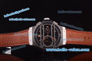 Hublot King Power Automatic Steel Case with Black Dial and Brown Rubber Strap