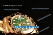 Rolex GMT-Master II Swiss ETA 2836 Automatic Yellow Gold Case With Ceramic Bezel Green Dial 116718LN
