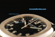 Patek Philippe Aquanaut Swiss ETA 2824 Automatic Movement Full Steel with Black Dial and White Luminous Numeral Markers