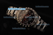 Rolex Daytona Oyster Perpetual Swiss Valjoux 7750 Automatic Movement Full PVD with Black Dial and Silver Numeral Markers