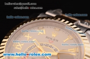 Rolex Sky-Dweller Asia 2813 Automatic Two Tone Case/Strap with Grey Dial and Roman Markers