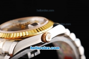 Rolex Datejust Swiss ETA 2836 Automatic Movement 18K Gold Never Fade with Stick Markers and Grey Dial-Two Tone