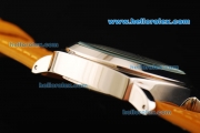 Panerai Luminor Marina PAM113E Manual Winding Movement White Dial with Black Arabic Numerals and Leather Strap