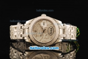 Rolex Datejust Swiss ETA 2836 Automatic Movement Full Steel with Diamond Bezel and Diamond Strap