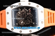 Richard Mille RM 055 Bubba Watson 9015 Automatic Ceramic Case with Black Dial Dots Markers and Rubber Strap