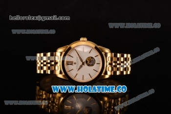 Vacheron Constantin Patrimony Tourbillon Miyota 9015 Automatic Full Yellow Gold with White Dial and Stick Markers (YR)