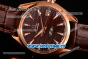 Omega Aqua Terra 150 M Co-Axial Clone Omega 8501 Automatic Rose Gold Case with Brown Dial and Stick Markers (EF)