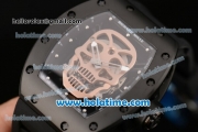 Richard Mille RM 52-01 Swiss ETA 2671 Automatic PVD Case with Black Rubber Bracelet Skeleton Dial and White Markers - 1:1 Original