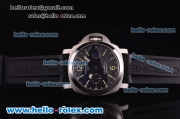 Panerai Luminor GMT PAM 244 Swiss Valjoux 7750 Automatic Steel Case with Black Dial and Black Rubber Strap-1:1 Original