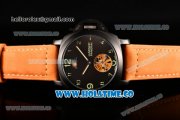 Panerai PAM 765 Firenze 1860 Asia Automatic PVD Case with Green Arabic Numeral Markers Black Dial and Brown Leather Strap