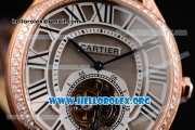 Cartier Drive de Cartier Flying Tourbillon Swiss Tourbillon Manual Winding Rose Gold Case with Grey Dial and Roman Numeral Markers