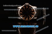 Roger Dubuis Excalibur Knights of the Round Table II Citizen 6T51 Manual Winding Steel Case with Black Jade Dial and Black Leather Strap - (AAAF)