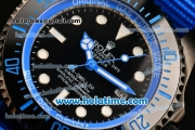 Rolex Sea-Dweller Deepsea Asia 2813 Automatic PVD Case with Blue Nylon Strap and Blue Diver Index