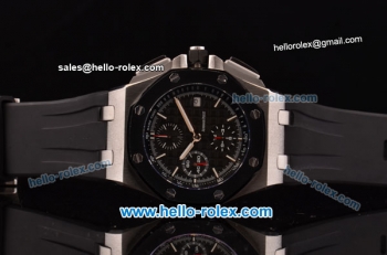 Audemars Piguet Royal Oak Offshore Chronograph Swiss Vljoux 7750-DD Automatic Steel Case with PVD Bezel Black Dial and Stick Markers