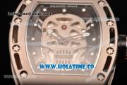 Richard Mille RM 52-01 Miyota Quartz Steel Case with Skull Skeleton Dial and White Markers