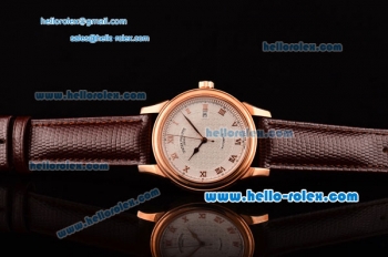 Patek Philippe Calatrava Swiss ETA 2836 Automatic Rose Gold Case and Brown Leather Strap White Dial with Roman Markers