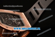 Richard Mille RM19-02 Tourbillon Fleur 9015 Auto Rose Gold Case with Black Dial and Black Rubber Strap