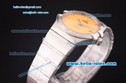 Omega Constellation Asia 2813 Automatic Full Steel Case with Yellow Dial and Diamond Markers