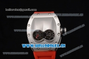 Richard Mille RM053 Asia Automatic Steel Case with Skeleton Dial and Red Rubber Strap