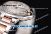 Cartier Ballon Bleu Medium Seiko NH06 Quartz Steel Case with Silver Dial and Roman Numeral Markers Two Tone Bracelet (YF)