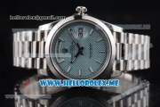 Rolex Day-Date Clone Rolex 3255 Automatic Stainless Steel Case/Bracelet with Blue Dial and Stick Markers