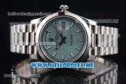 Rolex Day-Date Clone Rolex 3255 Automatic Stainless Steel Case/Bracelet with Blue Dial and Stick Markers