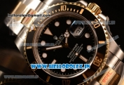 Rolex Submariner Swiss ETA 2836 Automatic Two Tone Case/Bracelet with Black Dial Stick (BP)