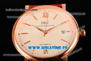 IWC Portofino Automatic Miyota 9015 Automatic Rose Gold Case with White Dial and Stick Markers