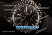 Omega Co-Axial Speedmaster Moonwatch Chrono Clone Omega 9300 Automatic PVD Case with Black Leather Strap Stick Markers and Black Dial