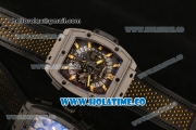 Hublot MP-06 Senna Chrono Miyota OS20 Quartz Steel Case with Skeleton Dial and Yellow Stick Markers