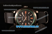 Rolex Milgauss Asia Automatic PVD Case with Stick Markers and Black Nylon Strap