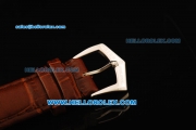 Patek Philippe Calatrava Automatic Movement Steel Case with Brown Dial and Brown Leather Strap-ETA Coating Case