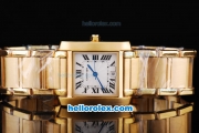 Cartier tank francaise with Full Gold and White Dial