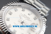 Rolex Datejust Swiss ETA 2671 Automatic Steel Case with Grey Dial Diamonds Markers and Steel Bracelet (BP)