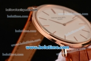 Patek Philippe Calatrava Miyota OS2035 Quartz Rose Gold Case with White Dial and Stick Markers