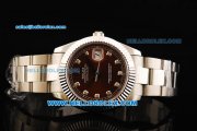 Rolex Datejust II Oyster Perpetual Automatic Movement Steel Case with Diamond Markers and Stainless Steel Strap