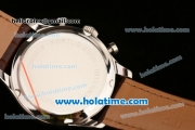 IWC Portuguese Chrono Miyota OS20 Quartz Steel Case with Brown Leather Bracelet White Dial and Rose Gold Markers