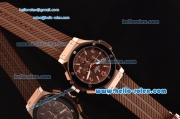 Hublot Big Bang Cappuccino Chronograph Miyota OS20 Quartz Rose Gold Case with Brown Rubber