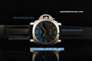 Panerai Luminor GMT Pam 320 Automatic Movement Steel Case with Black Dial and Black Leather Strap