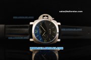 Panerai Luminor GMT Pam 320 Automatic Movement Steel Case with Black Dial and Black Leather Strap Panerai Luminor GMT Pam 320 Automatic Movement Steel Case with Black Dial and Black Leather Strap