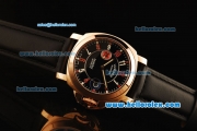 Panerai Luminor Marina Automatic Movement Rose Gold Case with Red/White Arabic Numeral Markers and Black Leather Strap