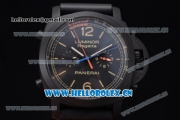 Panerai Luminor 1950 Regatta 3 Days Asia ST25 Automatic PVD Case Black Dial Stick/Arabic Number Markers and Black Rubber Strap