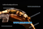 Rolex Daytona Chrono Swiss Valjoux 7750 Automatic Yellow Gold Case/Bracelet with Diamonds Markers Ceramic Bezel and Black Dial (BP)