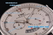 IWC Portuguese Chronograph Japanese Miyota OS20 Quartz Stainless Steel Case with Black Rubber Strap and White Dial