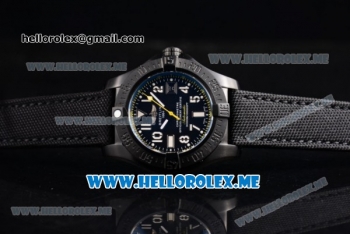 Breitling Avenger Seawolf Code Yellow Swiss ETA 2836 Automatic PVD Case with Black Dial and Black Leather Strap Yellow Second Hand (H)